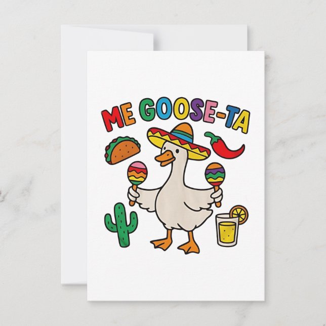 Convite Me Goose-Ta Engraçado Espanhol Mexicano (Frente)