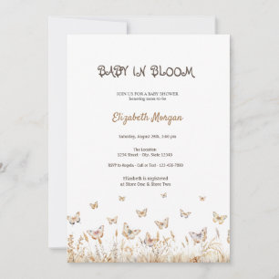 Convite Meadow Butterflies Baby in BloChá de fraldas