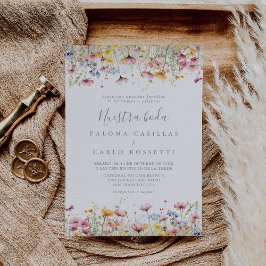 Convite Meadow Colorful Wildflower Boda Wedds