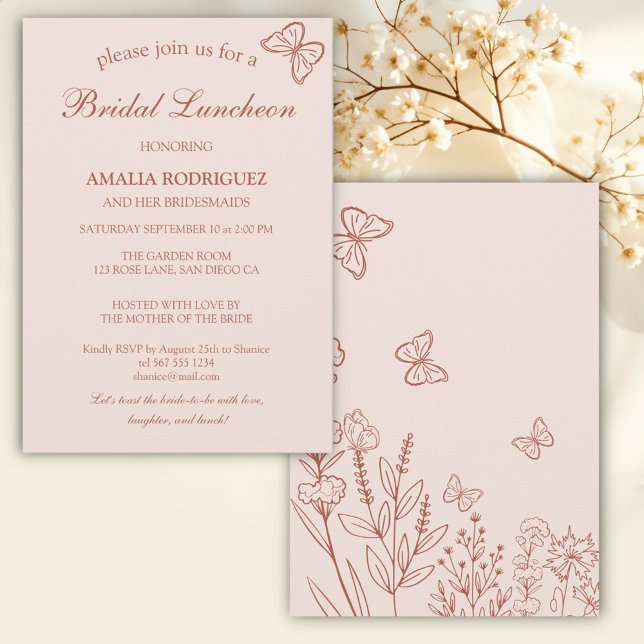 Convite Meadow Flowers Bridal Luncheon (Criador carregado)
