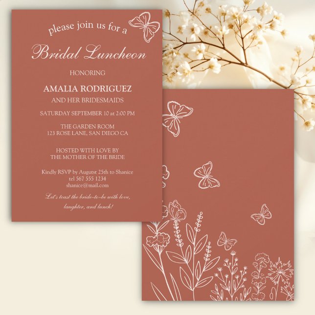 Convite Meadow Flowers Bridal Luncheon (Criador carregado)