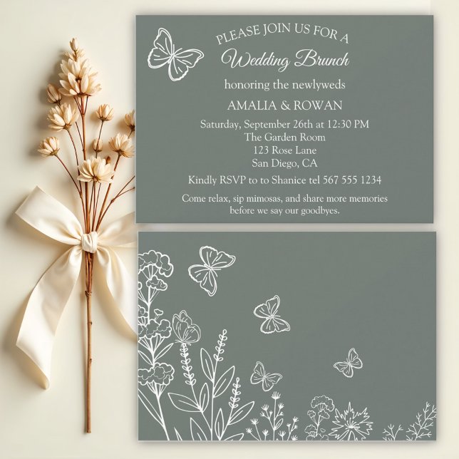 Convite Meadow Flowers Wedch Brunch (Criador carregado)