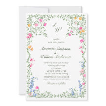 Meadow Pastel French Rosas Floral Wedding Código Q
