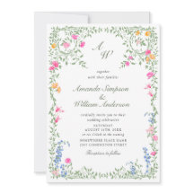 Meadow Pastel French Rosas Floral Wedding Código Q