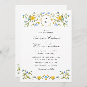 Convite Meadow Pastel Rosas Franceses Casamento Floral