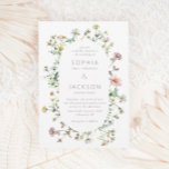 Convite Meadow Wildflower Delicate Wedding<br><div class="desc">Meadow Wildflower Delicate convite para casamento</div>