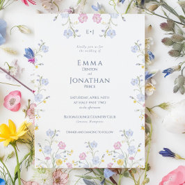 Convite Meadow Wildflower Garden Wedding Invitation