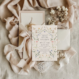 Convite Meadow Wildflower Rustic Boho Wedding