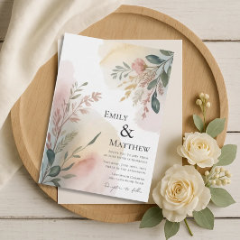 Convite Meadows Watercolor Wedding Invitation