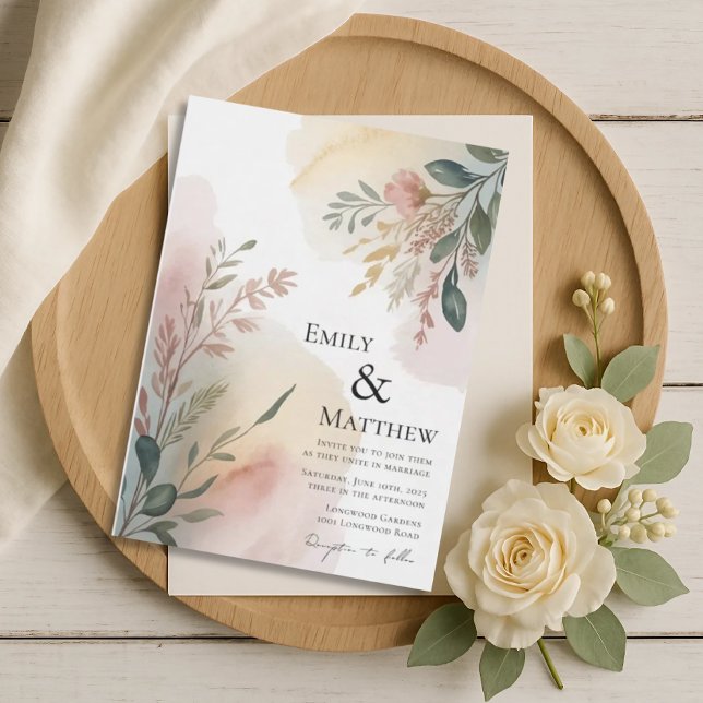 Convite Meadows Watercolor Wedding Invitation (Criador carregado)