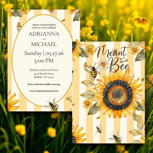 Convite Meant to Bee Rustic Wedding Invitation (Criador carregado)