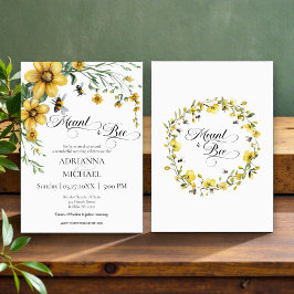 Convite Meant to Bee Rustic Yellow Wedding Invitation