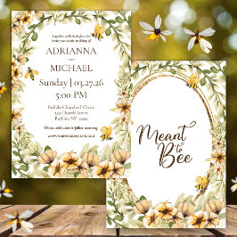 Convite Meant to Bee Rustic Yellow Wedding Invitation