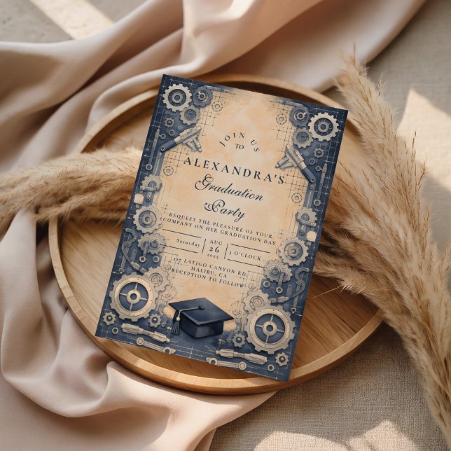 Convite Mechanical Engineer Graduation (Criador carregado)