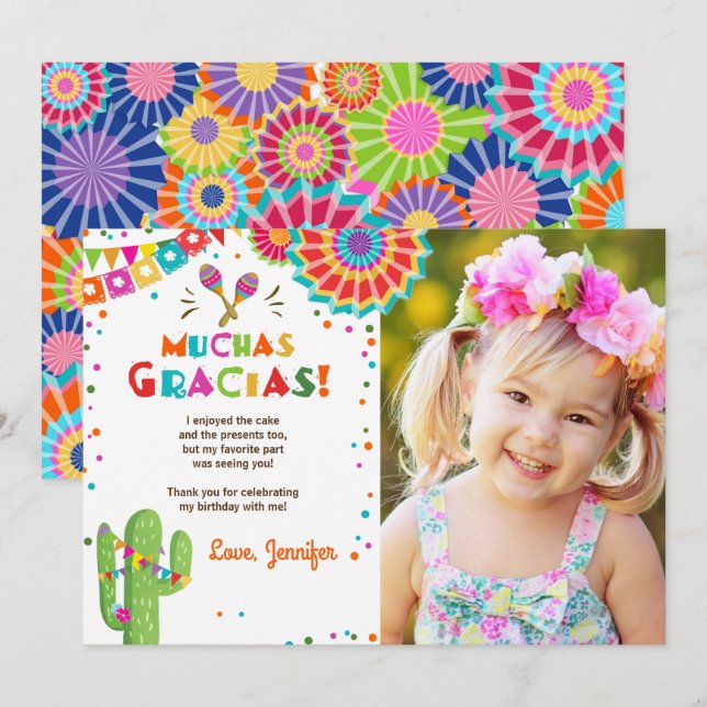 Convite Média mexicana Muchas Gracias do Nacho do cacto da (Frente/Verso)
