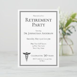 Convite Medical Doctor Retirement Party 