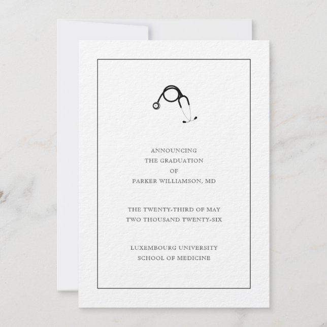 Convite Medical School Graduation Announcement (Frente)