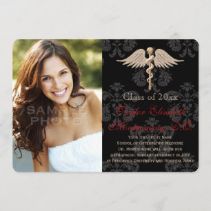 Convite Medicina Osteopática Vermelha Do Escola Graduaç