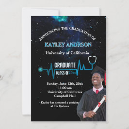 Convite Médico de Graduação de Fotos Elegante