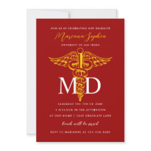 Médico de Medicina Vermelho e Dourado