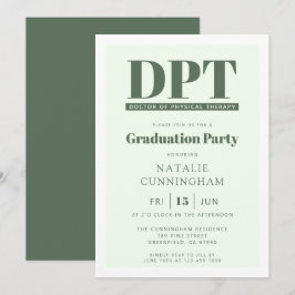 Convite Médico Moderno de DPT de Graduação de Terapia Físi