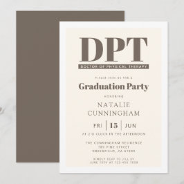 Convite Médico Moderno de DPT de Graduação de Terapia Físi
