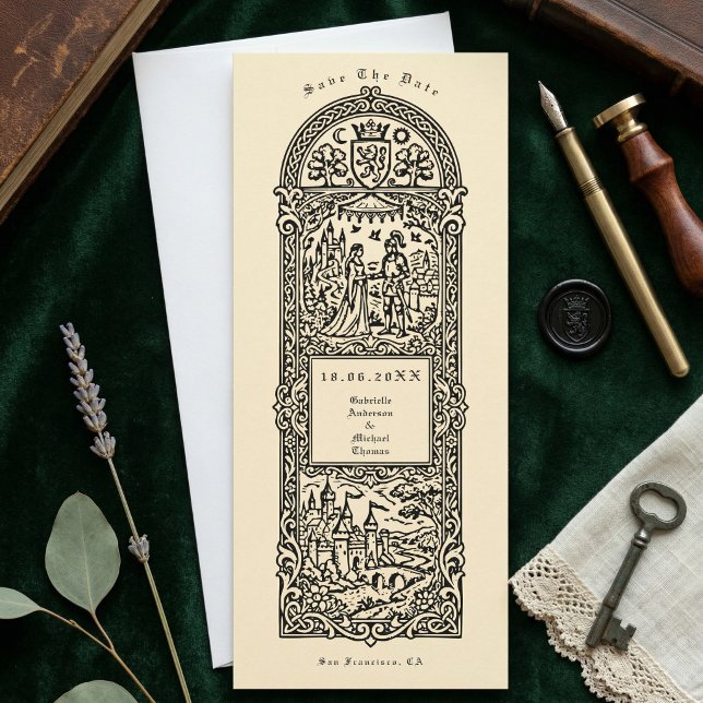 Convite Medieval Castle Couple Engagement Announcement (Criador carregado)