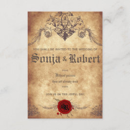 Convite medieval customizável do casamento da