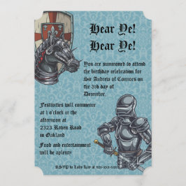 Convite medieval do aniversário do cavaleiro