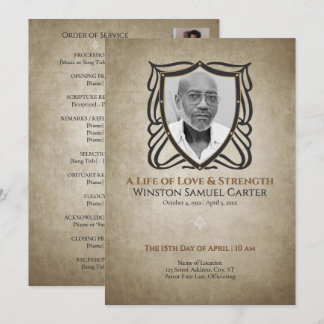 Convite Medieval‑Inspired Shield 5 Photo Collage Memorial