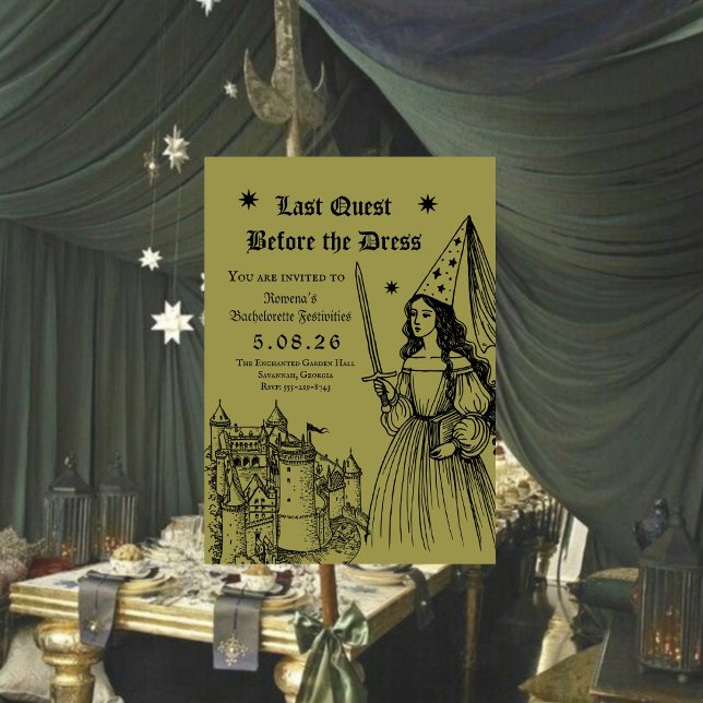 Convite Medieval Princess Last Quest Bachelorette (Criador carregado)