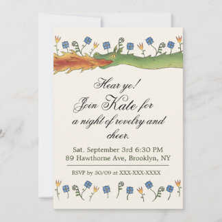 Convite Medieval Ren Faire  dragon Invitation
