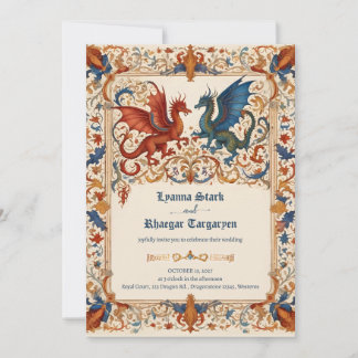 Convite Medieval Wedding Invitation, Ancient Manuscript