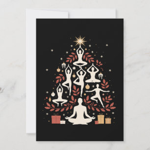 Convite Meditação da Pose da Árvore de Yoga de Natal Féria