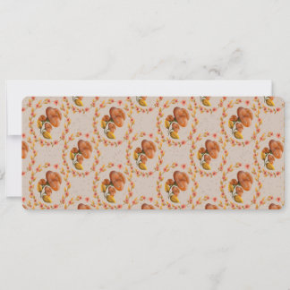 Convite Mediterranean floral wreath pattern warm orange fl