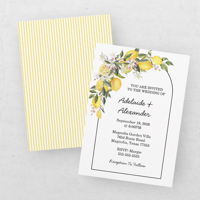 Convite Mediterranean Lemon Citrus Wedding Collection (Criador carregado)