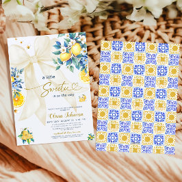 Convite Mediterranean Lemon Sweetie Citrus Bow Baby Shower