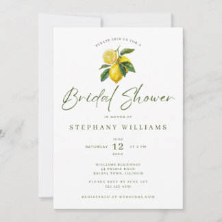Convite Mediterranean Lemon Theme Bridal Invitation