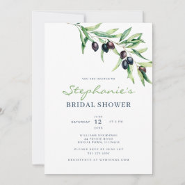 Convite Mediterranean Olive Bridal Shower Invitation