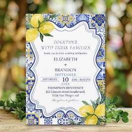Convite Mediterranean Tile Wedding with Lemons 