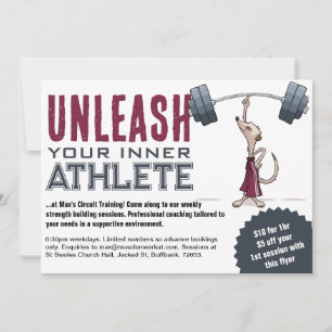 Convite Meerkat Bonito Libere Seu Cartoon Atleta Interior