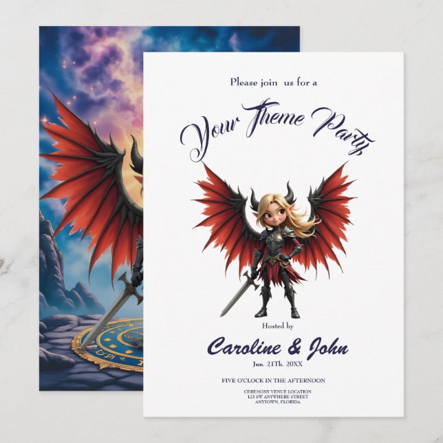 Convite Meet Emberlyn — the Smiling Chaos Guardian  (Frente/Verso)