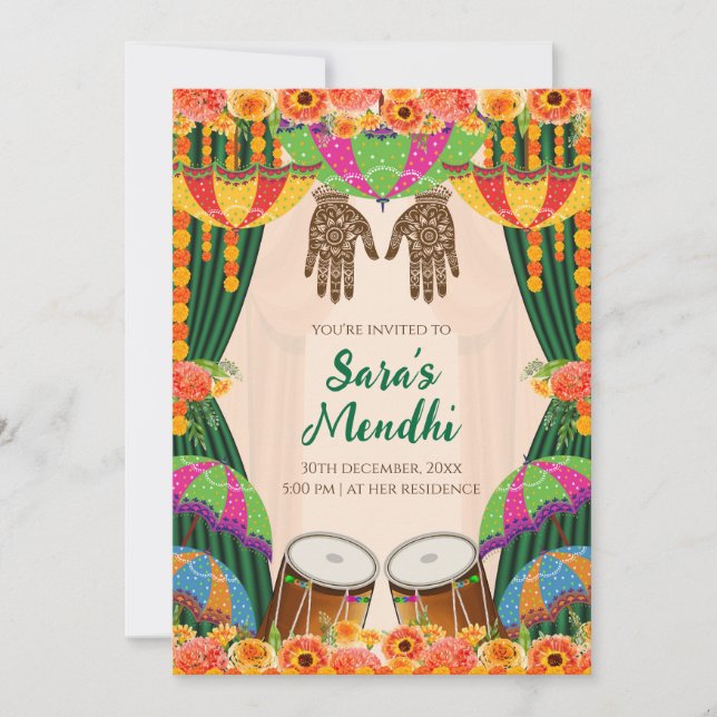 Convite Mehendi Convite Digital Mehndi (Frente)