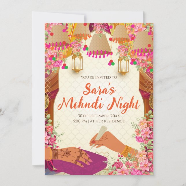 Convite Mehndi & Digital Mehendi (Frente)
