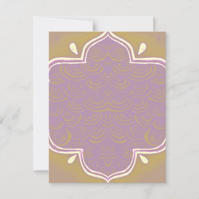 Convite Mehndi Henna Frame Pink (Frente)