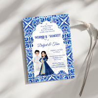 Mehndi Sangeet Indiano Casado Azul