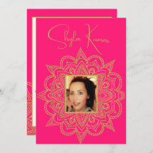 Meia Cerimônia indiana rosa Dourada