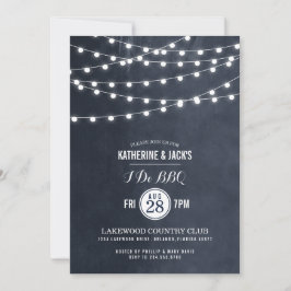 Convite Meia-Noite Blue String Lights I Do CHURRASCO Inven