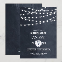 Convite Meia-Noite Blue String Lights I Do CHURRASCO Inven