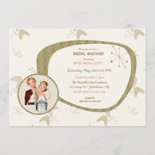 Convite Meio século de 50 de Noiva Moderna com Brilho Dou